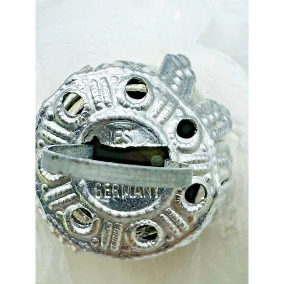 Snowy Owl Vintage Christmas Ornament West Germany Blown Glass White Silver 6 in - Picture 7 of 8